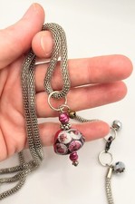 Collana CHIAMA ANGELI boho chic ciondolo BONBON fimo decorato cupcake e perle