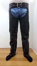CHAPS IN PELLE NERO UOMO BANDA BIANCA LATERALE BLACK BODY AMSTERDAM TAGLIA 38