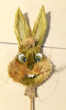 CONIGLIO PASQUALE VISO DI CARTA E RAFFIA  VINTAGE  (S4)