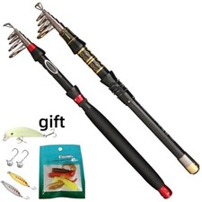 Canna da Pesca Telescopica Carpa Fibra di Carbonio Canna Spinning Casting Asta Azione Rapida