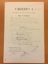 Attestato firmato da Umberto I