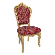 Poltrona Sedia FOGLIA oro tessuto DAMASCATO stile barocco GOLD CHAIR ARREDO
