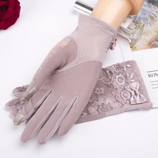 Donna Protezione Solare Pizzo Guanti Guida Corsa Touch Screen Sottile Estivo