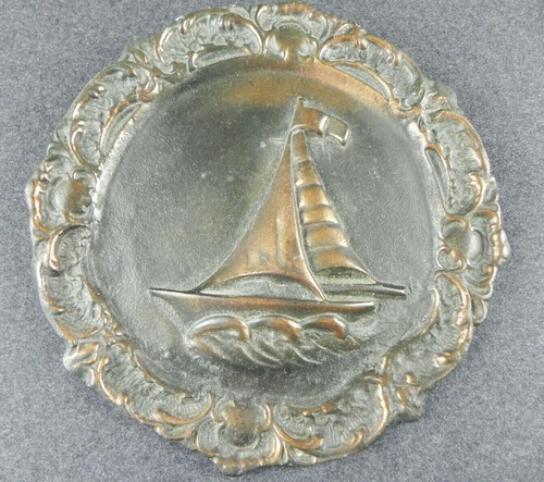 Piatto bronzo rilievo barca - piatto,