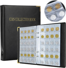 Album per Collezione Di Monete 20 Pagine, Raccoglitore 480 Tasche da 3x3cm, Nero