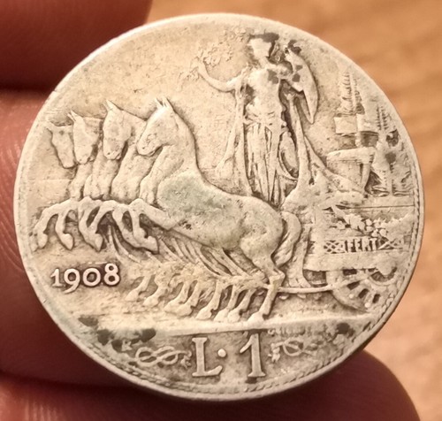 Moneta lira 1908 quadriga - 1908,