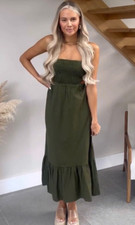 Zara Khaki Green Linen Blend