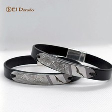 Bracciale in pelle e acciaio