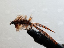 FLY-FISHING-MOSCHE (**NEON ORANGE ANGUILLA BUGGER ** ) ** 2 MOSCHE * TAGLIA 6 * 