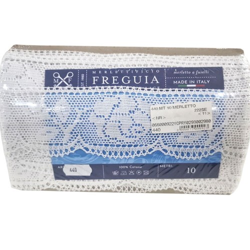 Merletto cotone 10m bianco