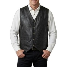 Gilet cowboy uomo vera pelle