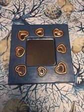 Thun specchio raro fuori produzione blu cuori quadrato con difetti