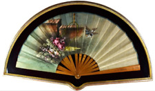 ANTICO VENTAGLIO FRANCIA FRANCESE CORNICE DORATA EPOCA primi del  XX SECOLO Raro