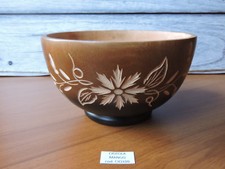 Ciotola porta frutta oggetti LEGNO fiori motivi floreali arredo casa tavola 109