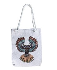 100% cotone gufo design tote bag (non stampato) borsa a tracolla
