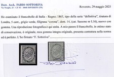 V330 REGNO D’ITALIA – 5 c. n. L16, decentrato. Cert. Sottoriva – MNH**