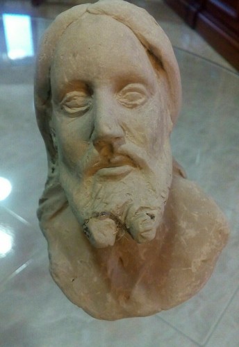 Testa terracotta cristo - terracotta, gesù