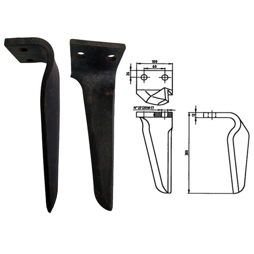 Dente per erpice rotante