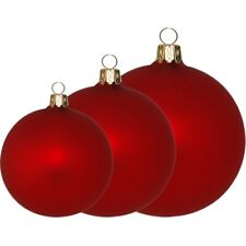 Palle di Natale Set, Ø 6-15cm, Weihnachtsrot Opaco, Turingia Vetro Weihnachtssch