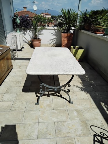 Tavolo con piano marmo - con,