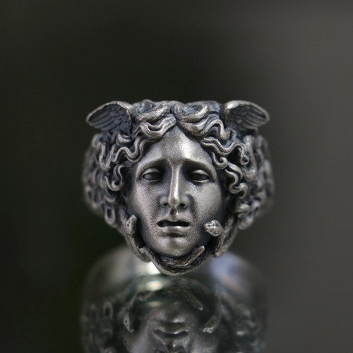 Gorgon medusa greek ring - greek,