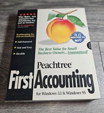 Peachtree First Accounting Windows 3.1 & Windows 95 PC 3.5 dischetti nuovi aperti Bx