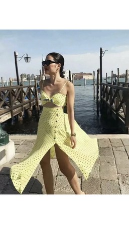 Gonna midi zara - gonna, gialla