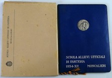 LIBRETTO + CUSTODIA CALENDARIO 1934 SCUOLA ALLIEVI UFFICIALI FANTERIA MONCALIERI