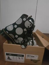Dr MARTENS ANFIBI POLKA DOT SMOOTH A POIS DONNA NERO NUOVI