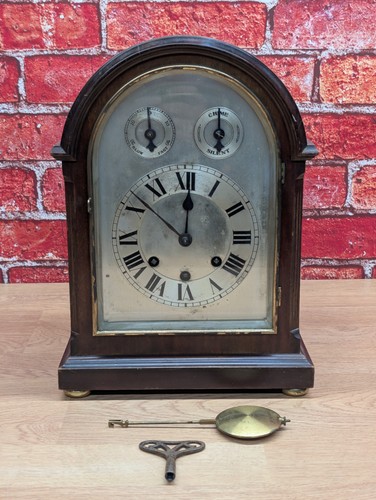 Antique mahogany mantel - mahogany, clock