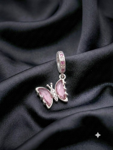 Charm pendentif papillon - pendentif, rose
