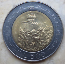 San Marino 500 lire 1988 KM#