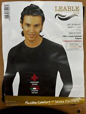 Leable 3 Maglie Manica Lunga in Cotone Interlock GiroCollo Nera taglia 8 Art 347