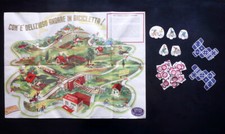 Crema Nivea Gioco di Percorso Andare in Bicicletta Pubblicità 1940 Pedine Raro