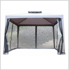 GAZEBO ACCIAIO 3x3 MT. CON 4 ZANZARIERE POLIESTERE LATERALI GIARDINO ESTERNO