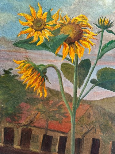 Quadro olio dipinto girasoli - olio,