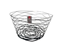 PORTA FRUTTA CENTROTAVOLA IN ACCIAIO FONDO RIVESTITO DI SILICONE NERO CM 26X16