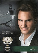 ROLEX Pubblicità 1 pagina 2011 OROLOGIO OYSTER DATEJUST II ROGER FEDERER