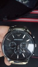 Emporio Armani AR2460 46mm Cassa Argento in Acciaio Cinturino Argento in...