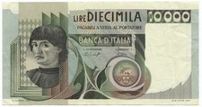 10000 LIRE RITRATTO D'UOMO A. DEL CASTAGNO SERIE SOSTITUTIVA XA-A 30/10/1976 BB+