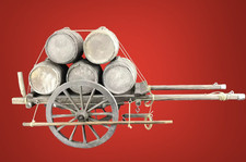 Carro Botti Carretti Traino Venditore  Napoletana Legno Carretto 30x60x24cm