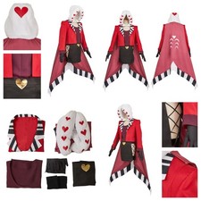 Costume Hazbin Hotel Valentino cosplay festa di Halloween Valentino rosso vestito con cappuccio