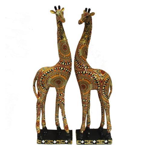 Giraffa coppia statua - ",