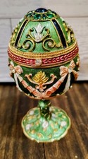 Vtg. Faberge Type Egg Trinket