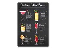 Targa insegna METALLO ricette cocktail natalizie classiche. Cucina Casa Bar Pub