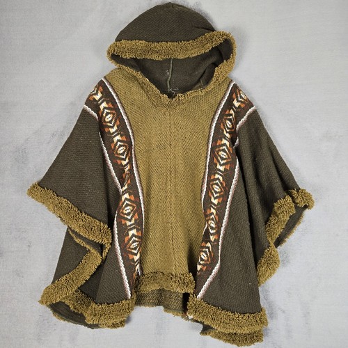 Poncho con cappuccio azteco