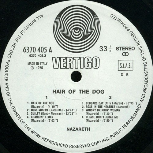 Nazareth hair the dog - nazareth,