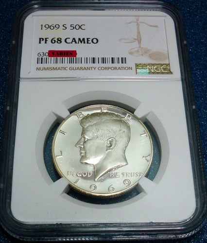 1969 ngc pf68 cameo 50c - ngc,