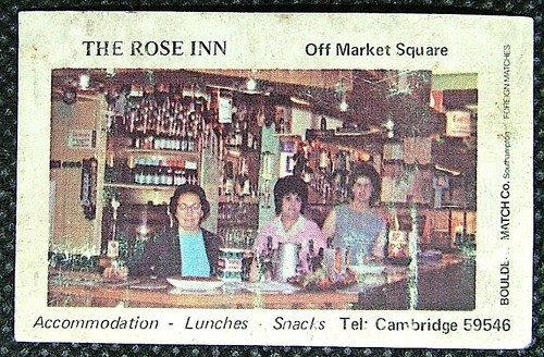 Matchbox label pub - label, rose