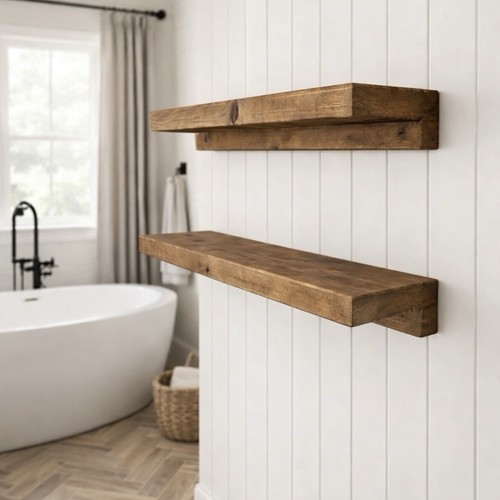 Scaffale galleggiante rustico - scaffale,
